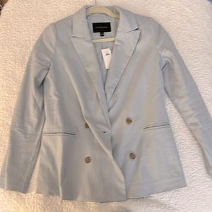 banana republic light steel blue blazer size 0